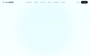 Prompt2CAD homepage — screenshot of the coding AI tool, 2026-10-02