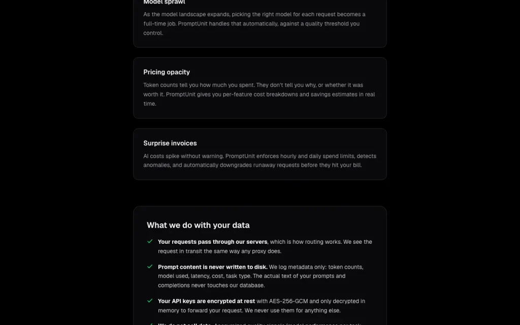 PromptUnit about page — screenshot of the coding AI tool, Oct 2, 2026