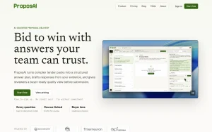 ProposAI homepage — screenshot of the productivity & writing AI tool, 2026-10-02