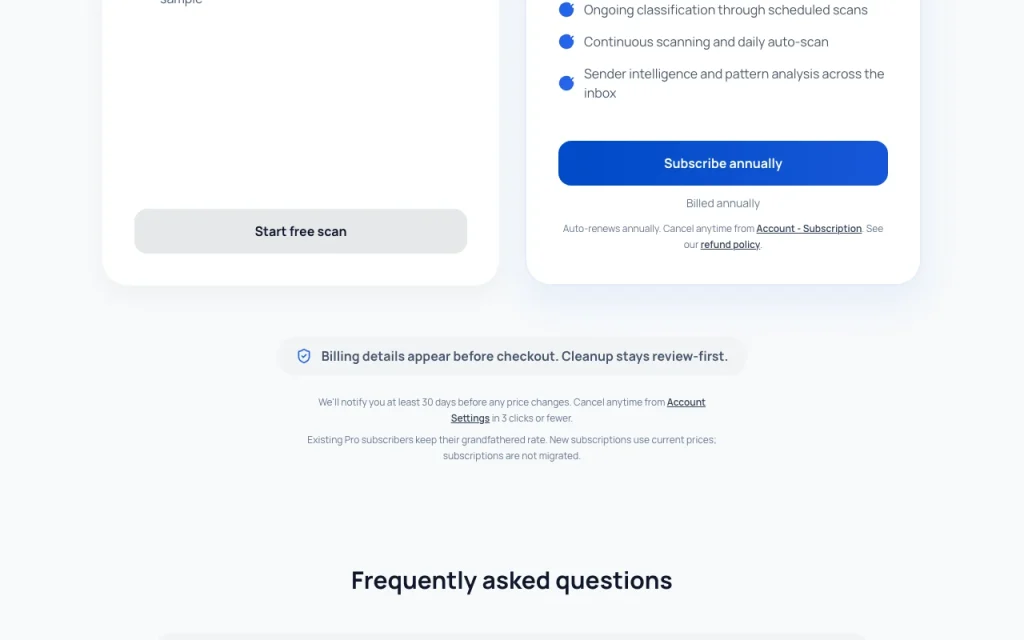 PureBox página de precios con planes y precios — captura de pantalla de la herramienta de IA productividad y escritura, Oct 2, 2026