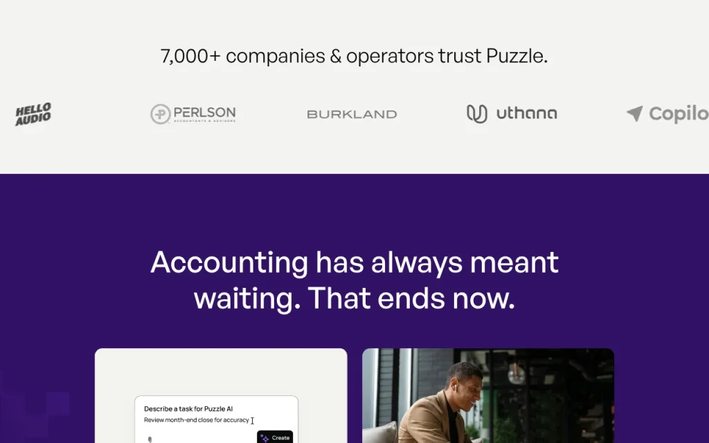 Puzzle página principal — captura de pantalla de la herramienta de IA productividad y escritura, Oct 2, 2026