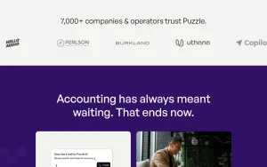 Puzzle homepage — screenshot of the productivity & writing AI tool, 2026-10-02