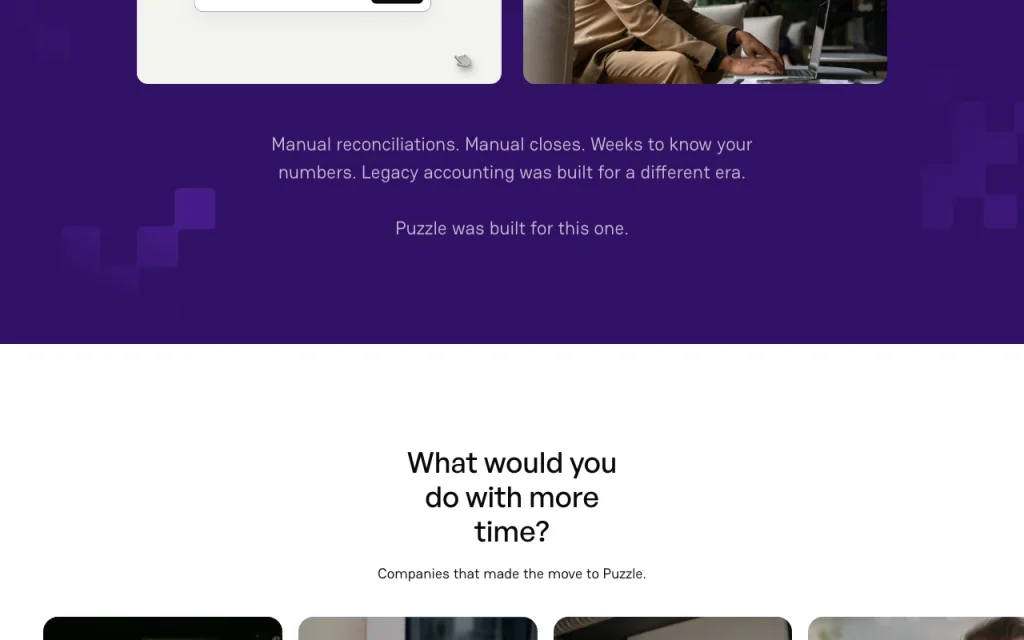 Puzzle página principal — captura de pantalla de la herramienta de IA productividad y escritura, Oct 2, 2026