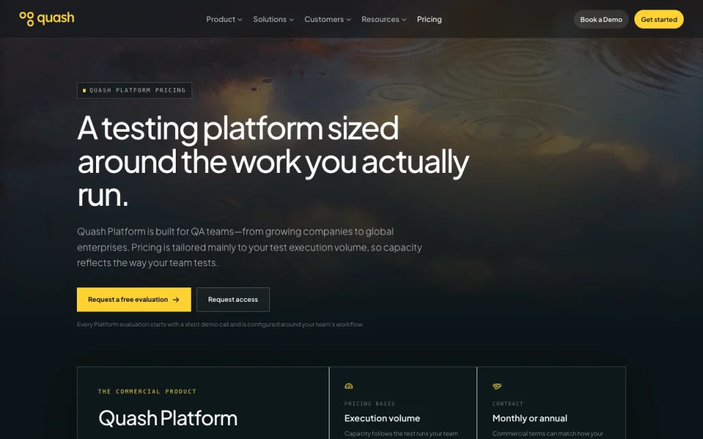 Quash pricing page with plans and prices — screenshot of the coding AI tool, Oct 2, 2026