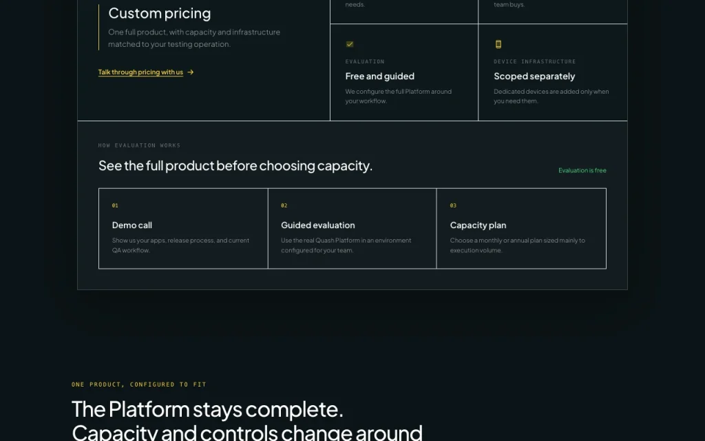 Quash pricing page with plans and prices — screenshot of the coding AI tool, Oct 2, 2026