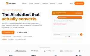 QueryWing homepage — screenshot of the chat assistants AI tool, 2026-10-01