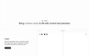 QuiverAI homepage page homepage screenshot, image generation AI tool