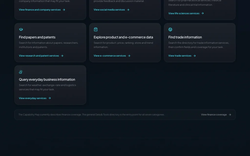 QVeris AI homepage — screenshot of the research & search AI tool, Oct 2, 2026