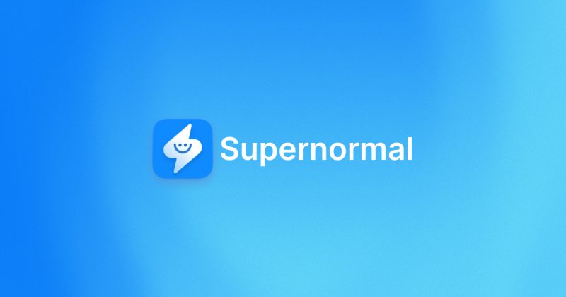 Captura de la página de inicio de Supernormal, herramienta de IA productividad y escritura