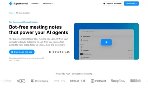 Supernormal homepage — screenshot of the productivity & writing AI tool, 2026-10-02