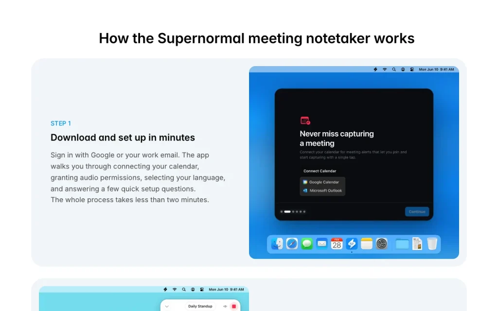Supernormal página principal — captura de pantalla de la herramienta de IA productividad y escritura, Oct 2, 2026