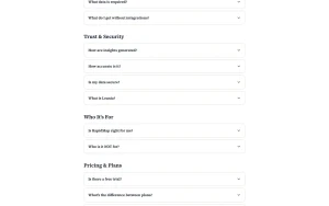 RapidMap by Leania FAQ page — screenshot of the productivity & writing AI tool, 2026-10-02
