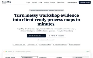 RapidMap by Leania homepage — screenshot of the productivity & writing AI tool, 2026-10-02