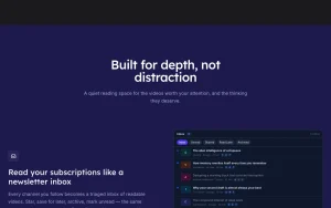 ReadTube homepage — screenshot of the research & search AI tool, 2026-10-02