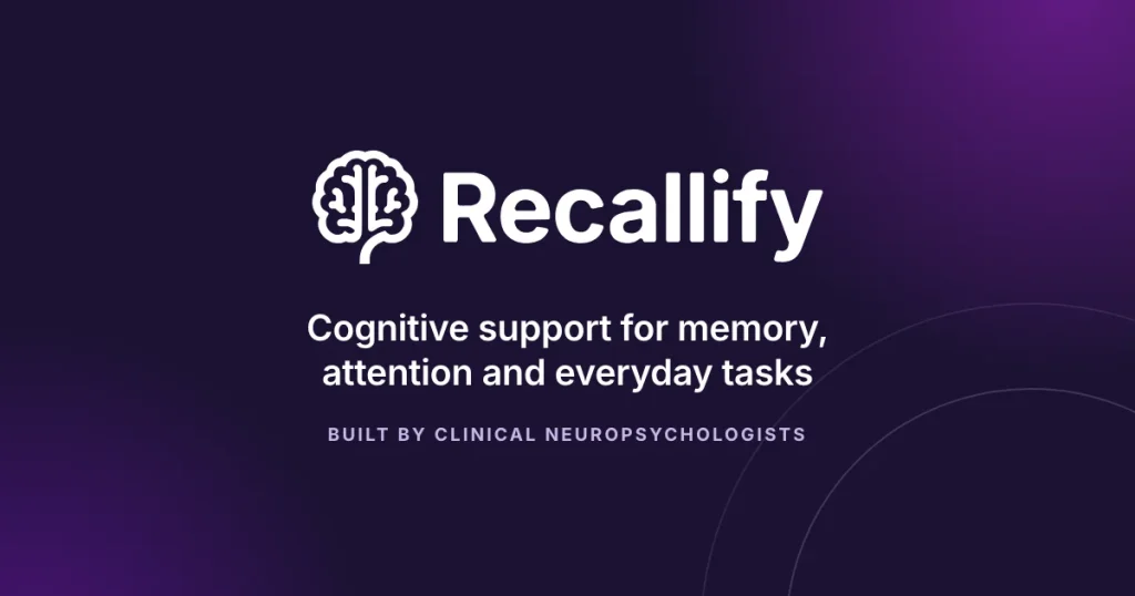 Capture d'écran de la page d'accueil de Recallify, outil d'IA productivité et rédaction
