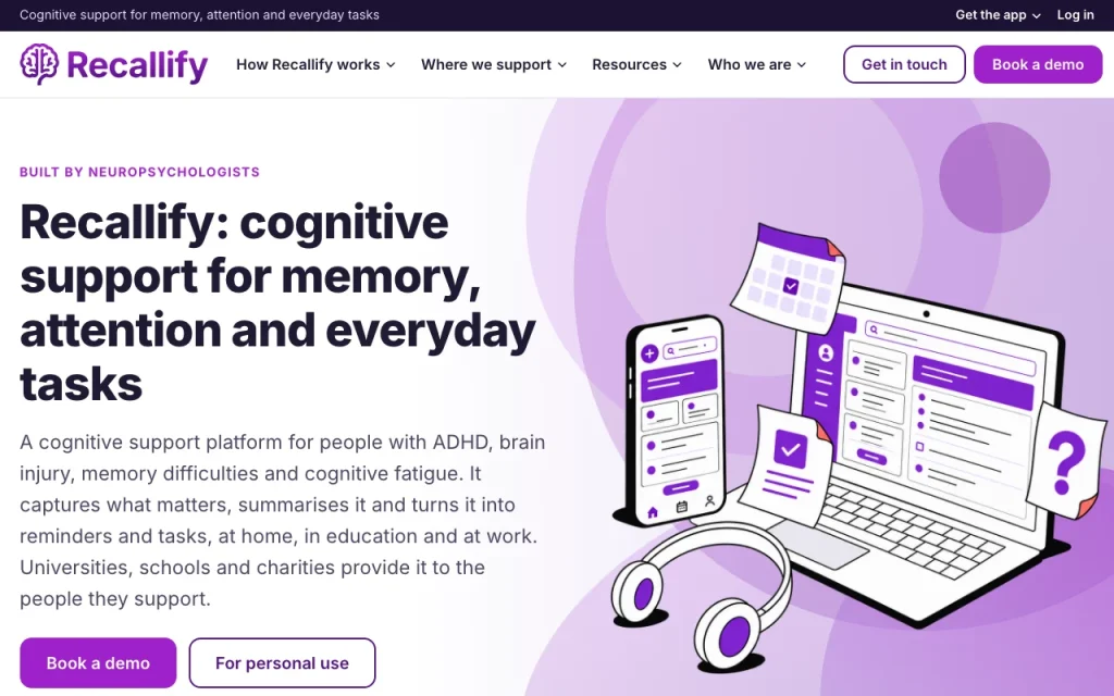 Recallify homepage — screenshot of the productivity & writing AI tool, Oct 2, 2026