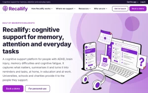 Recallify homepage — screenshot of the productivity & writing AI tool, 2026-10-02
