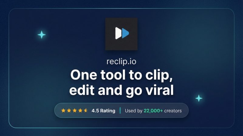 Reclip homepage screenshot, video AI tool