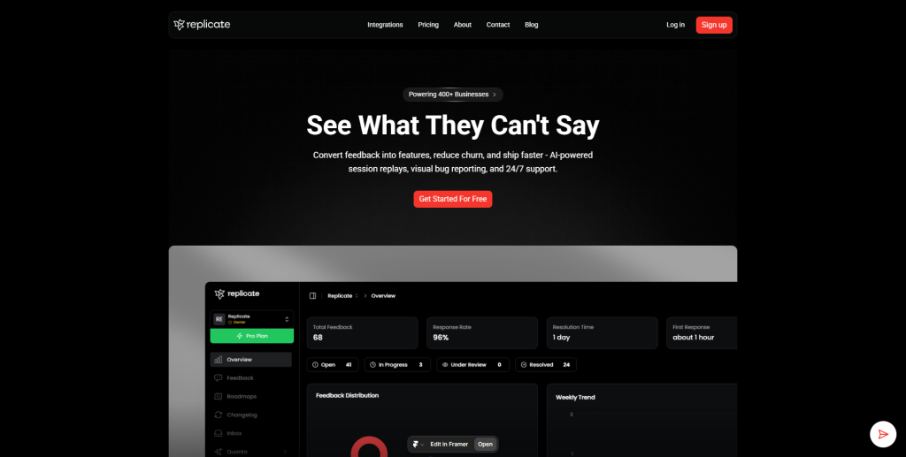 Rectify homepage screenshot, productivity & writing AI tool
