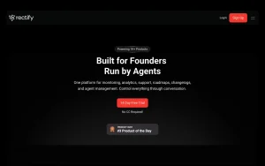 Rectify homepage — screenshot of the productivity & writing AI tool, 2026-10-02