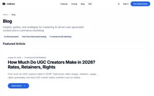 Reelbase blog — screenshot of the video AI tool, 2026-10-02