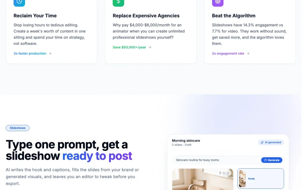 Reelbase homepage — screenshot of the video AI tool, Oct 2, 2026