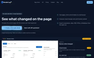 RenderLog homepage — screenshot of the productivity & writing AI tool, 2026-10-01