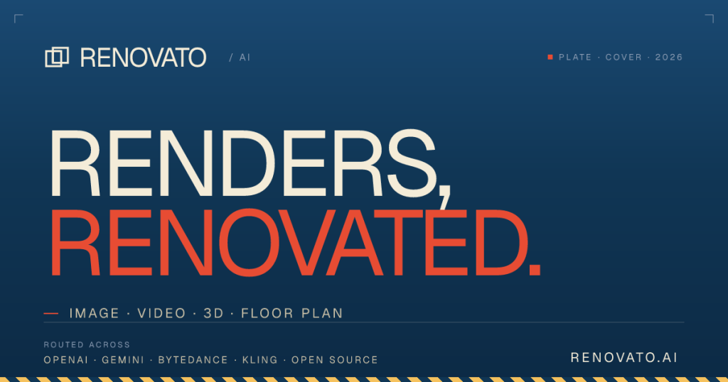 Renovato homepage screenshot, image generation AI tool