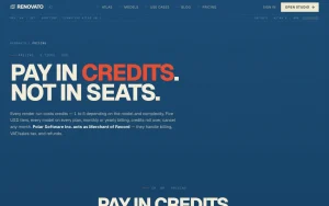 Renovato pricing page homepage screenshot, image generation AI tool