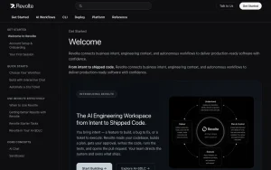 Revolte documentation — screenshot of the coding AI tool, 2026-10-02