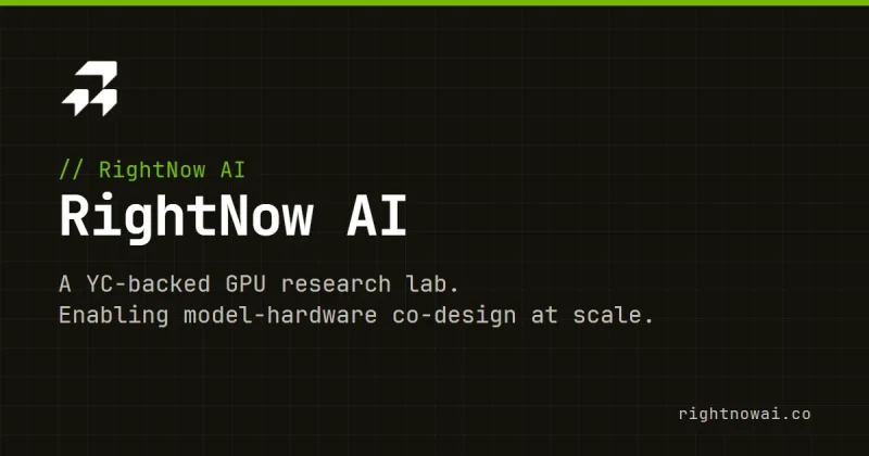 Capture d'écran de la page d'accueil de RightNow AI (RunInfra), outil d'IA programmation