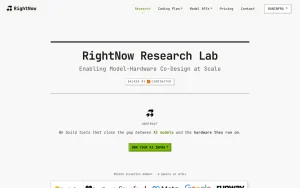 RightNow AI (RunInfra) homepage — screenshot of the coding AI tool, 2026-10-02