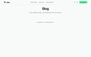 Ritto AI blog — screenshot of the productivity & writing AI tool, 2026-10-02