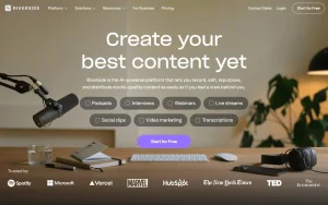 Riverside homepage — screenshot of the video AI tool, 2026-10-05