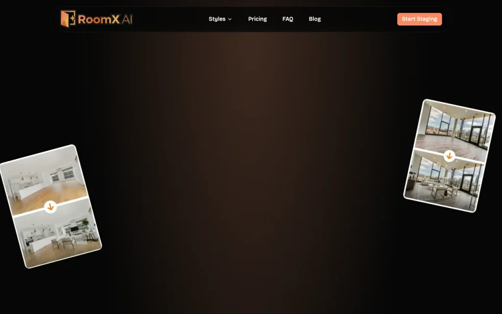 RoomX AI homepage — screenshot of the image generation AI tool, Oct 2, 2026