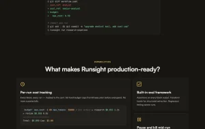 Runsight homepage — screenshot of the coding AI tool, 2026-10-02