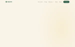 Sayora homepage — screenshot of the audio & voice AI tool, 2026-10-01