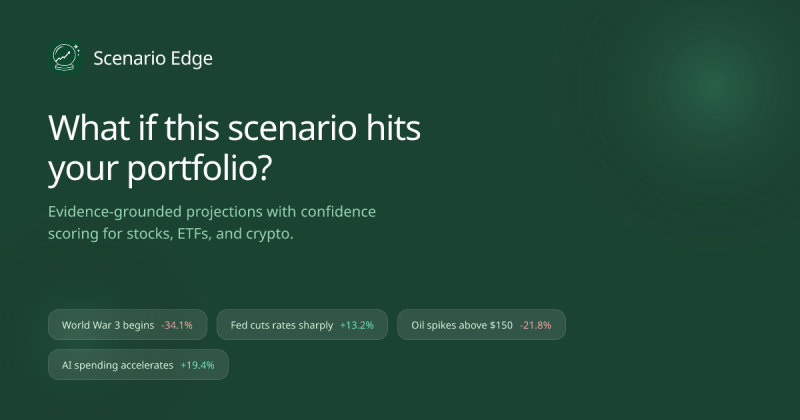 Scenario Edge homepage screenshot, research & search AI tool