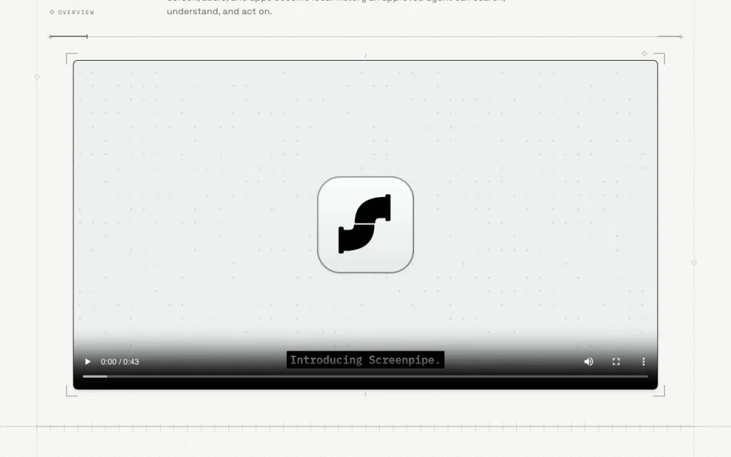 screenpipe página principal — captura de pantalla de la herramienta de IA productividad y escritura, Oct 1, 2026