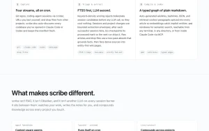 scribe homepage — screenshot of the coding AI tool, 2026-10-02