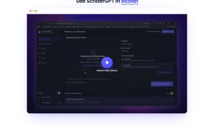 ScriberGPT homepage page homepage screenshot, audio & voice AI tool