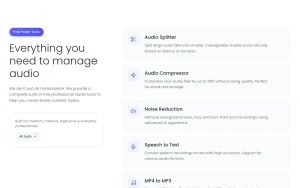 ScriberGPT homepage page homepage screenshot, audio & voice AI tool