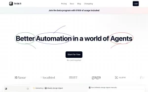 Script.it homepage — screenshot of the productivity & writing AI tool, 2026-10-01