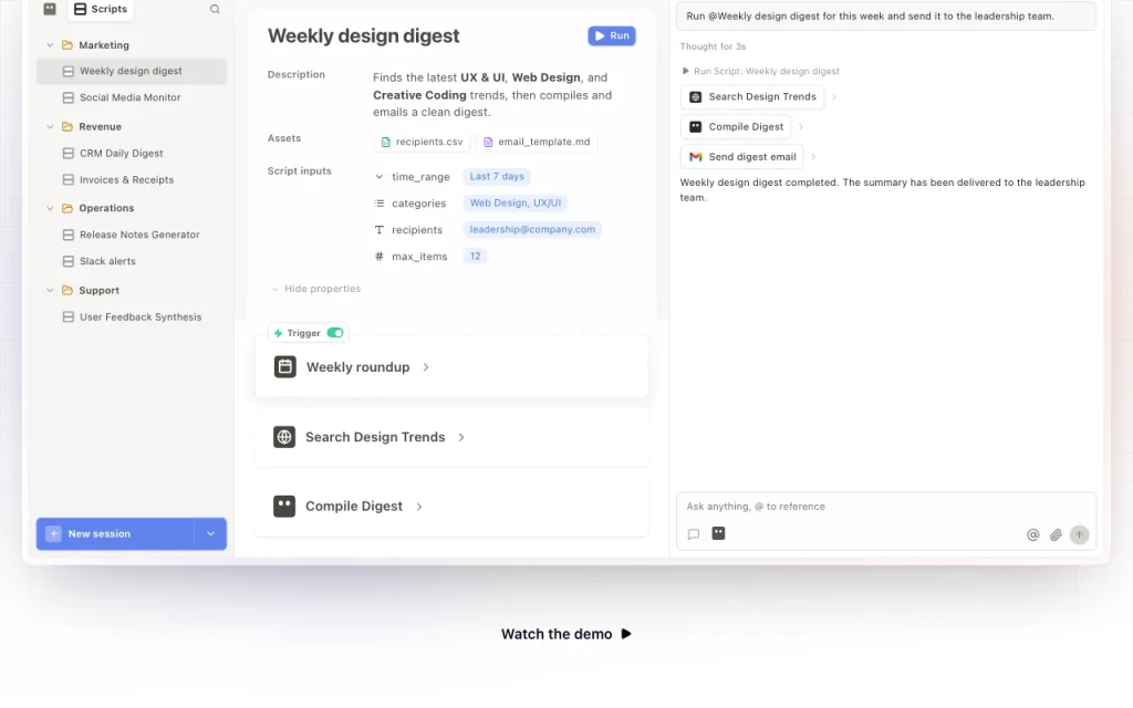 Script.it homepage — screenshot of the productivity & writing AI tool, Oct 1, 2026