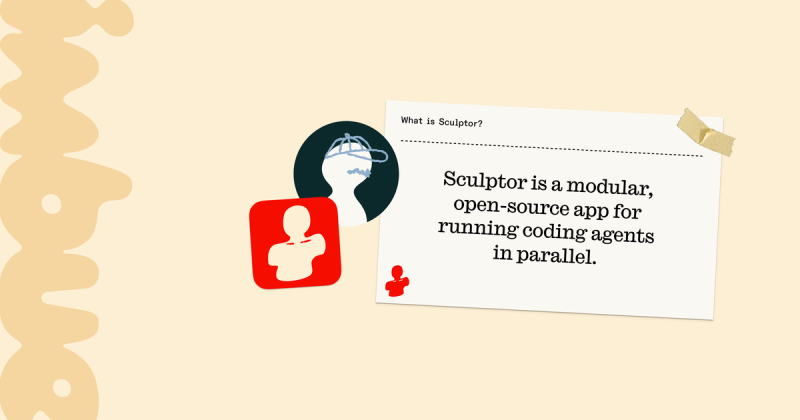 Sculptor homepage screenshot, coding AI tool