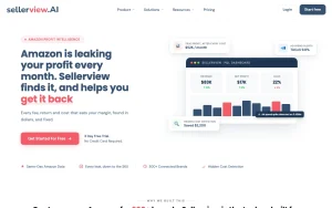 Sellerview.ai homepage page homepage screenshot, productivity & writing AI tool