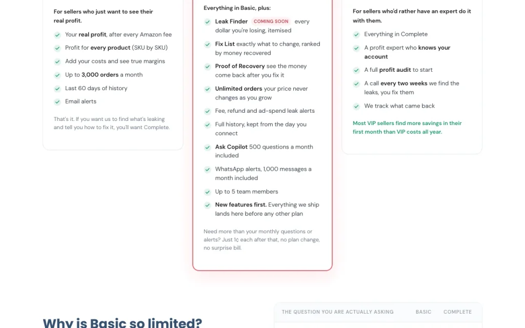 Sellerview.ai pricing page with plans and prices — screenshot of the productivity & writing AI tool, Oct 1, 2026