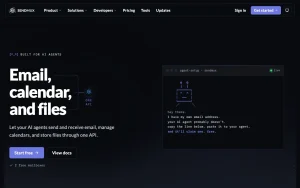 Sendmux homepage — screenshot of the productivity & writing AI tool, 2026-10-01