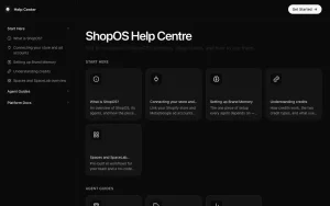 ShopOS documentation — screenshot of the productivity & writing AI tool, 2026-10-02