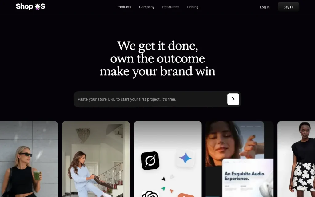 ShopOS página principal — captura de pantalla de la herramienta de IA productividad y escritura, Oct 13, 2026